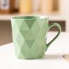 Taza de Cerámica Morandi con Diamantes Simple y Creativa Transfronteriza Color Sólido Rombos en Relieve Nórdicos Taza Mate