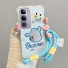 Adequado para Vivoy78 Desenho Animado Moda S19Pro Canto Quatro Anti-Queda Espelho V40Lite Cachorro de Orelhas Grandes Capa de Celular Iqoo