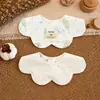 Babadores Impermeáveis Bebê Estilo Coreano Ins, Babadores de Algodão Puro Dupla Face para Bebês, Babadores em Formato de Pétala para Meninas e Meninos