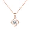 Colar de Prata S925 Estilo Coreano Criativo Elegante Estilo Florestal Diamante Moinho de Vento Trevo da Sorte de Quatro Folhas Pingente Atacado