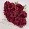 Buquê de Rosas Simuladas, Flores de Seda, Flores Artificiais, Acessórios para Salão de Casamento, Arranjo de Flores para Quarto de Casa, Adereços para Fotografia, Alta Simulação
