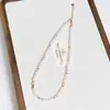 Colar de Pedra Natural Quartzo Rosa de Nicho de Luxo para Mulheres, Contas de Ábaco, Corrente de Clavícula com Contas para Mulheres, Novos Ornamentos de Pescoço Estilo Chinês Retrô para Mulheres