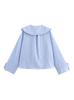Camisa de cuello de muñeca con cordones a cuadros simples de moda europea y americana para mujer de primavera y verano de 2025