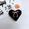 Estilo Coreano Terciopelo Bordado Lazo Corazón de Melocotón Accesorios DIY Accesorios para el Cabello Accesorios para Ropa Zapatos Calcetines Bolsas Funda para Teléfono Móvil Materiales