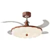Lámpara de Ventilador Vintage Estilo Francés, Lámpara de Ventilador Eléctrico Silencioso Invisible, Nuevo Modelo 2026 para Dormitorio, Comedor Lámpara de Ventilador de Techo L412