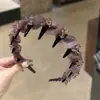 Diadema de cristal envuelta en malla de lujo ligero de alta gama con dientes, pinza para el pelo antideslizante, diadema esponjosa para la parte superior de la cabeza, accesorios para el cabello, tocado