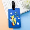 Portatarjetas de Avión de Dibujos Animados Creativo Etiqueta de Equipaje de Goma Suave de PVC Etiqueta de Registro Etiqueta de Equipaje Creativa Linda de Silicona
