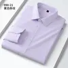 Nueva Camisa de Rayas de Modal para Viajes de Negocios, Ropa Formal Profesional, Sin Bolsillos, Camisa sin Planchar para Hombre, Manga Larga