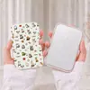 Espejo plegable portátil muy elegante con diseño de lazo, espejo compacto de viaje estilo ins, espejo de escritorio, espejo de maquillaje