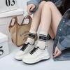 Tênis Brancos Personalizados de Couro Genuíno para Mulheres, Esportivo e Casual, Novo Estilo Primavera 2026, Tênis Tendência Estilo Chanel com Solado Grosso para Aumentar a Altura para Mulheres