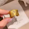 Anillo Abierto de Flor Transfronterizo Europeo y Americano Nicho de Gama Alta Versátil Anillo para Dedo Índice Temperamento Estilo Fresco Moderno Joyería de Mano de Moda para Mujeres