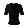 Traje de Diseño Hot Girl Pure Desire con Cuello en V, Espalda Descubierta, Mangas, Camiseta + Pantalones Rectos de Cintura Alta que Realzan las Caderas para Mujer