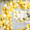 Centro comercial escolar cadena de globos de aniversario traje decoración de cumpleaños boda corona de globos pared de fondo arco cadena de globos