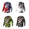 Roupa para Corrida Off-Road Transfronteiriça Camiseta Longa Versátil Tamanhos Europeus e Americanos Top de Secagem Rápida Absorvente de Suor Respirável Roupa para Ciclismo Roupa para Downhill