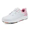 Zapatos de Golf para Hombre y Mujer, Cómodos, Impermeables, Cordones Retráctiles con Perilla Automática, Tacos Fijos Antideslizantes, Tenis para Exteriores