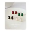Pendientes retro románticos franceses color vino con pasador de plata S925 diseño verde dopamina pendientes elegantes para mujer