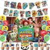 Decoración para Fiesta de Cumpleaños Temática Toy Story Transfronteriza Banner Globo Pastel Banderín Set