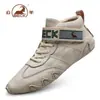 Botas de nieve originales marca Ram para hombre, otoño e invierno, con forro polar añadido y aislamiento engrosado, cálidas botas Martin para uso en exteriores, botines cortos de cuero genuino para hombre