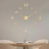 Reloj de Pared con Esfera Digital Estéreo 3D Reloj DIY Adhesivo de Pared para Sala de Estar Dormitorio Reloj de Espejo Luminoso Montado en la Pared