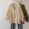 Moda Femenina Tallas Grandes Nuevo Estilo Coreano Texturizado Plisado Botones Laterales Diseño Elegante Holgado Adelgazante Delgado Top