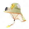 Sombrero Abanico Chal Hombres Mujeres Verano Protección Solar Sombrero Parasol Ala Ancha Malla Transpirable Sombrero de Sol Sombrero Infantil Abanico