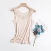 Camisola de Seda Tangge para Mujer Verano Base de Seda Blanca Seda de Morera Ropa Exterior Encaje Sexy Chaleco Interior