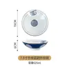 Cuenco de Porcelana Azul y Blanco de Boca Ancha con Patrón Exterior, Cuenco Grande para Sopa del Hogar, Cuenco para Ramen, Cuenco Cónico, Cuenco para Fideos, Tienda de Fideos