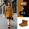 Altura Interior 3.5cm Botas de Nieve Cálidas Forradas de Felpa para Mujer 2025 Invierno Nuevos Planos Botines Cortos Retro Versátiles Zapatos de Algodón