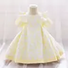 Vestido de Bebé Europeo y Americano Transfronterizo para Bebé de un Año Vestido de Princesa con Lazo Grande Trasero Estampado de Burbujas en stock