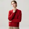 Otoño e Invierno Nueva Camiseta Base de Punto de Cachemira Moda Suave Cómoda Color Sólido Cuello Redondo Manga Larga Sencilla Temperamento Femenino