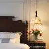 Bordado en Tela Estilo Wabi-Sabi, Mesa de Comedor Estética Estilo Song, Iluminación Colgante Pequeña para Balcón y Vestíbulo, Lámpara Colgante Ajustable para Comedor