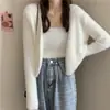 Conjunto de Cardigan de Tricô Estilo Coreano Duas Peças Cor Sólida Imitação de Visão Alça Fina Estilo Puro Desejo Celebridade Versátil Elegante Suéter para Mulheres