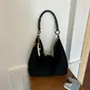 Estilo Coreano Casual Retrô Novo 2026 Moda Capacidade Cor Sólida Para o Trabalho Contas Ombro Único Transversal Bolsa Tote Feminina