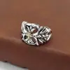 Anel hipster de design original em prata esterlina moda estilo retrô desgastado cruz anel masculino acessórios hip hop de nicho