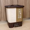 Lixeira para Classificação de Lixo Reciclável Barril Duplo Dois-Em-Um Separação Seco e Úmido Cozinha Doméstica Exterior Modelo Grande com Pedal