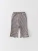 Pantalones Rayados de Verano para Niñas 2026, Leggings Finos Transpirables para Bebés, Pantalones Largos Casuales con Encaje de Pompones para Bebés