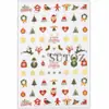 Pegatinas de arte para uñas navideñas: duendes de dibujos animados, renos, hombres de jengibre, copos de nieve, árboles de Navidad, bordes dorados, impermeables, pegatinas festivas para decoración de uñas