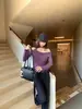 Camiseta feminina de manga longa estilo coreano com gola halter e decote drop, modelagem slim, novo top elegante estilo coreano para o outono, ideal para o trabalho.