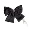 Estilo Coreano Satén Coreano Negro Moño Grande Pinza de Primavera Accesorio para el Cabello para Mujer Pedrería de Alta Gama Parte Posterior de la Cabeza Peinado Tocado