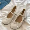 Zapatos retro populares de tacón grueso estilo francés para mujer, nuevos de otoño 2026, versátiles, con lazo, cordones, Mary Jane, zapatos pequeños de cuero para mujer