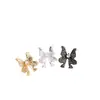 Cuentas Espaciadoras de Mariposa de Zirconia Chapadas en Oro de 14K que Conservan el Color Pulsera de Cristal Hecha a Mano para Bricolaje Accesorios de Joyería con Agujero Cuadrado