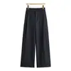 Pantalones de pierna estrecha y ancha hechos a medida, estilo nuevo Otoño 2026, con cintura elástica, efecto de caída, que cubren la cadera, de talle alto para ir al trabajo, de pierna recta