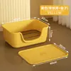 Caixa de Areia para Gatos Tipo Banheira Extra Grande Anti-Salpicos Extra Grande Aberta Semi-Fechada Banheiro para Gatos Suprimentos para Animais de Estimação Atacado