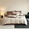 Juego puro de algodón de cuatro piezas, grado A para maternidad e infantil, jacquard 100S, juego de ropa de cama 100% algodón, suave para dormir sin ropa, incluye 4 piezas: sábana y funda de edredón
