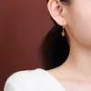 Pendientes Geométricos de Cristal Natural Plateado Yilu Plata de Ley S925 Cristal Amarillo Torre Bolas Chapadas en Oro Pendientes con Gancho Redondo Listos en Stock