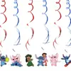 Set de Producto de Papel para Decoración de Fiesta de Cumpleaños Infantil con Platos de Papel, Vasos de Papel y Mantel de Stitch y Lilo