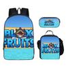 Mochila Escolar Infantil Dibujos Animados Amazon Frontera Blox Fruta Set de Tres Piezas Mochila Escolar Lonchera Estuche
