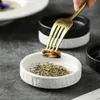 Prato Redondo com Padrão de Pedra, Prato Preto para Aperitivos, Prato para Molho de Soja, Prato para Vinagre, Tigela para Molho, Prato para Pimenta, Prato para Molho