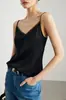 Camisola de Seda para Mujer 2026 Primavera/Verano Nueva Color Sólido Ropa Interior Exterior Estilo Commuter con Encaje y Top de Seda de Morera