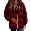 Transfronterizo 2025 Amazon Nuevo Estilo Cómoda, Holgada, Moderna y Más Vendida Chaqueta de Mujer con Capucha a Cuadros Otoño e Invierno